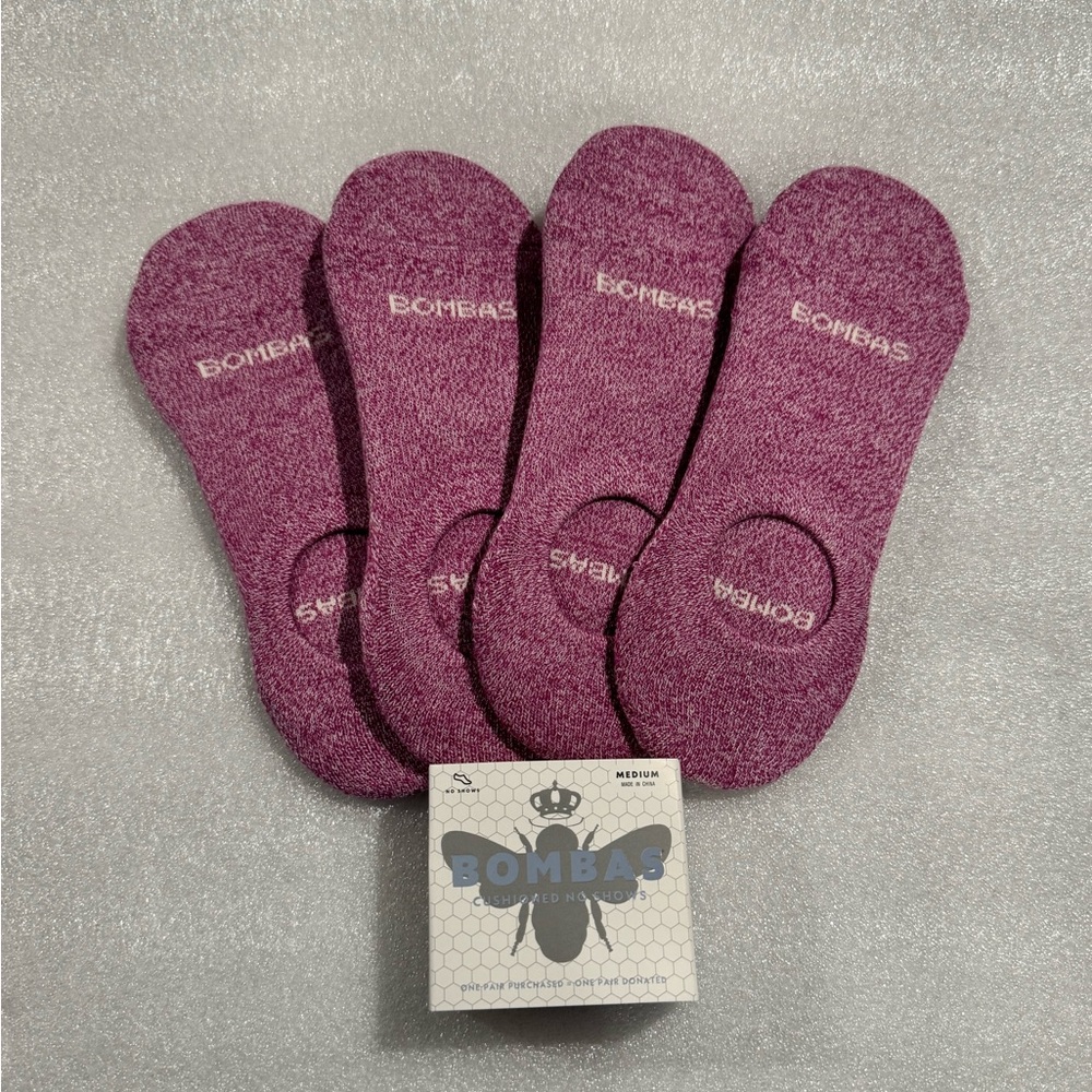 4 Ct Lot Bombas Socks Medium Pink Medium New No Show New